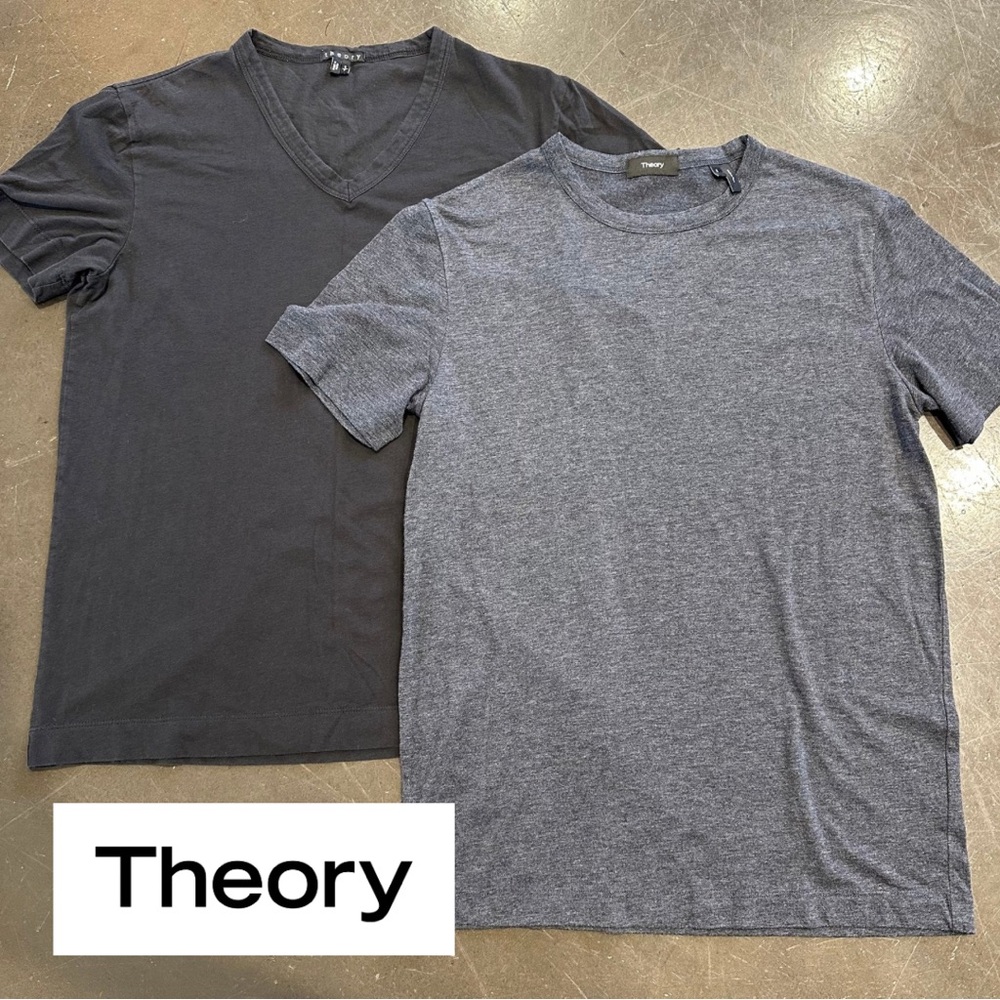 Theory - Men’s Short Sleeve T-Shirt Bundle of (2) - Crew and V-Neck - Small